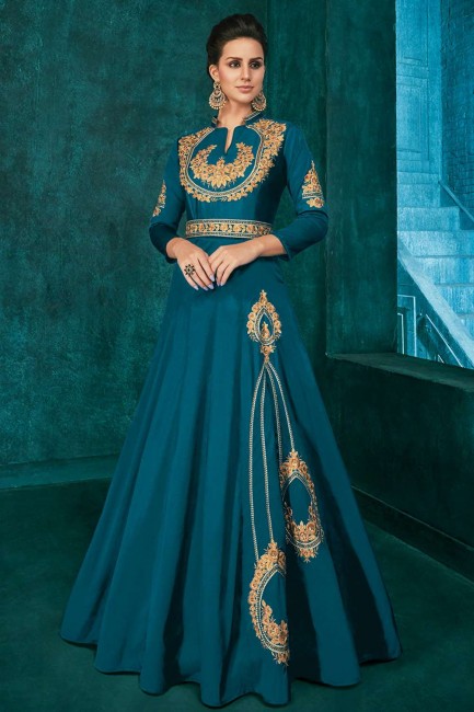 Blue Art silk Gown Dress
