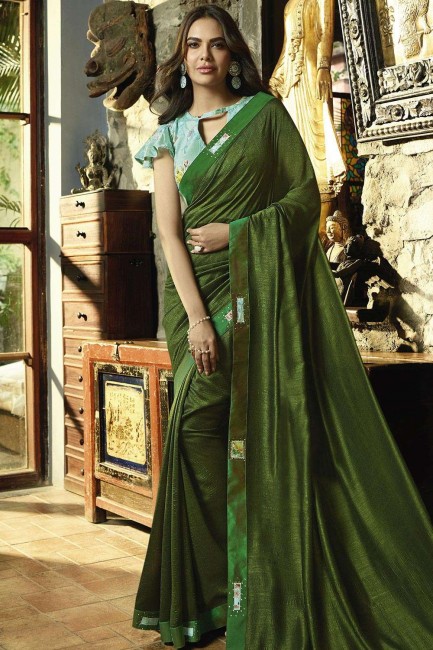 Green Patch Silk Saree