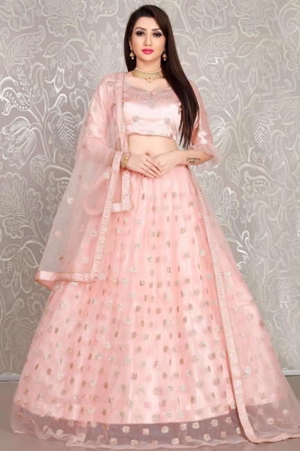 Ravishing Baby pink Net Lehenga Choli