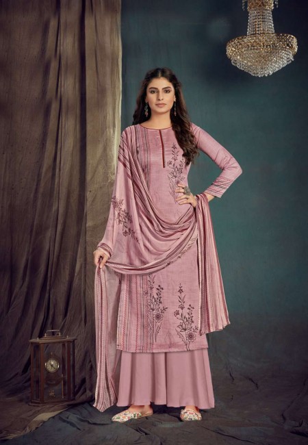 Cotton Sharara Suit in Old Rose Cotton