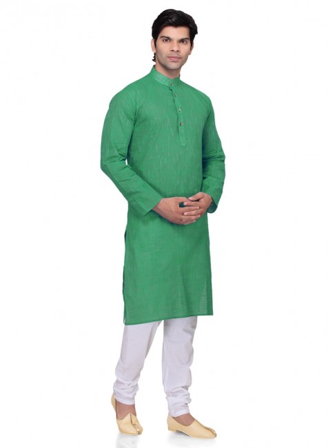 Green Cotton Ethnic Wear Kurta Readymade Kurta Payjama