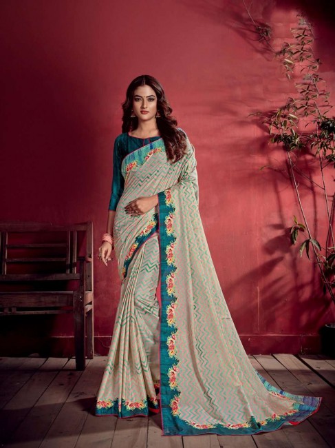 Saree in Multicolor Art Silk with Printed