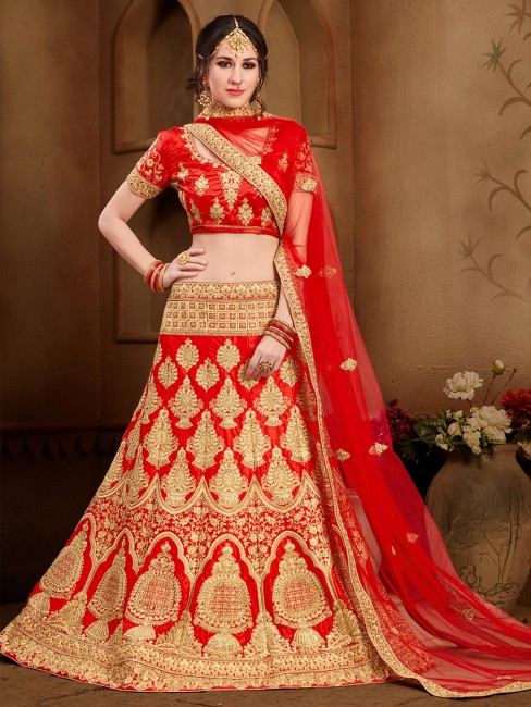 Impressive Red color Art Silk Lehenga Choli