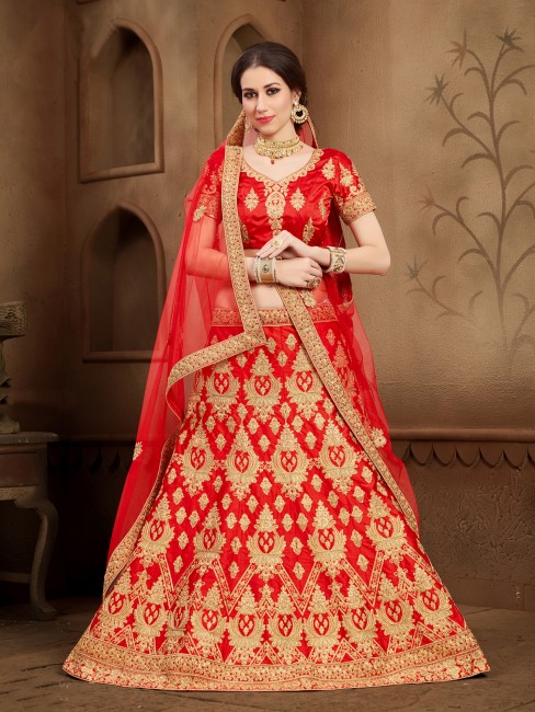 Elegant Red color Art Silk Lehenga Choli