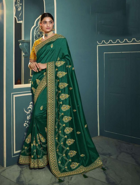 Green color Silk saree