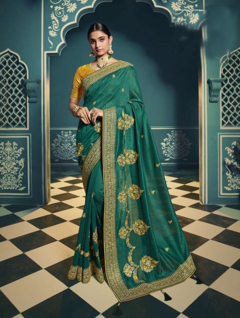 Traditional Green color Silk saree