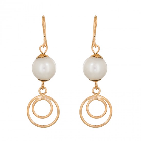 Pearls White & Golden Earrings
