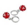 American Diamond Red & Silver Earrings
