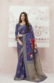 Weaving Silk Saree in Blue with Blouse