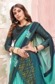 Tussar Silk Green Saree in Printed