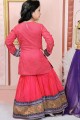 Pink Net and shimmer Salwar Kameez