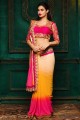 Georgette Embroidered Multicolor Saree with Blouse