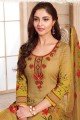 Cotton Patiala Suit with Embroidered in Yellow