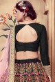 New Lehenga Choli in Black Silk with Embroidery