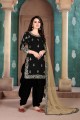 Black color Art Silk Patiala Suit