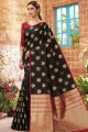 Black color Soft Silk South Indian Saree