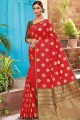 Red color Soft Silk South Indian Saree