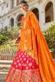 Rani Pink color Banarasi Silk Lehenga Choli