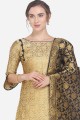 Splendid Gold color Jacquard Palazzo Suit
