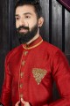 Indian Ethnic Marron Giccha Silk Ethnic Wear Kurta Pajama