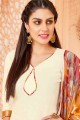 Off white Cotton Printed Patiala Suit with Dupatta