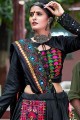 Black Lehenga Choli in Cotton with Embroidery