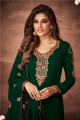 Green Straight Pant Straight Pant Suit in Georgette with Georgette