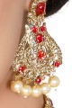 Stones pearls Red Necklace