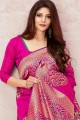 Rani Pink Saree in Weaving Silk