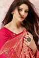 Silk Saree with Weaving in Reddish Pink