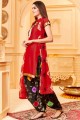 Red Printed Cotton Patiala Suit