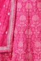 Silk Lehenga Choli in Pink with Embroidery