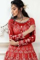 Maroon Anarkali Suit in Net with Net
