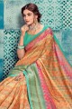 Cotton & Silk Printed Multicolor Saree with Blouse