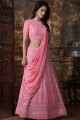 Dusty Pink Georgette Lehenga Choli with Embroidery