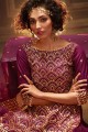 Soft Net Sharara Suit in Dark Pink with Soft Net