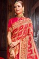 Weaving Silk Pink Saree Blouse