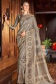 Luring Grey Saree in Silk with Weaving
