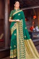 Exquisite Silk Saree in Green with Weaving