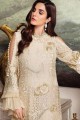 Georgette Palazzo Suit in Cream with Georgette