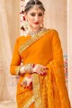 Yellow Saree in Georgette with Embroidered
