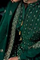Chiffon Green Palazzo Suit in Chiffon