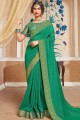 Green Saree in Lace Border Silk
