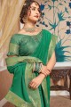 Green Saree in Lace Border Silk