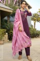 Purple Cotton Silk Salwar Kameez