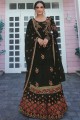 Black Satin Sharara Suit with Georgette