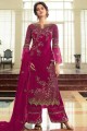 Georgette Palazzo Suit in Pink