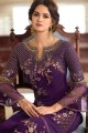 Georgette Palazzo Suit in Purple with Georgette