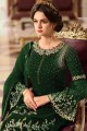 Elegant Green Palazzo Suit with Georgette
