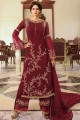 Maroon Georgette Palazzo Pant Palazzo Suit